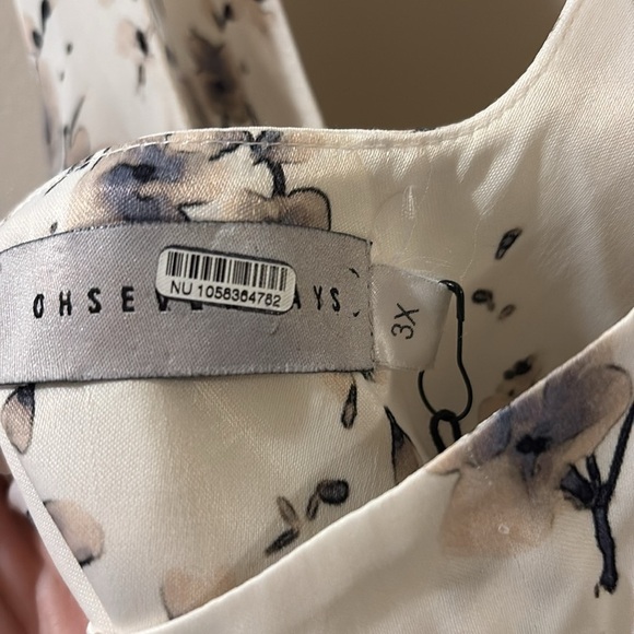 Oh Seven Days - Elegant Floral White maxi Dress - NWT - size 3X - sleeveless - Picture 4 of 9